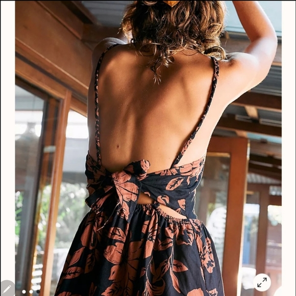 Free People The Perfect Square Neck Sleeveless Floral Midi Sundress - Picture 2 of 16